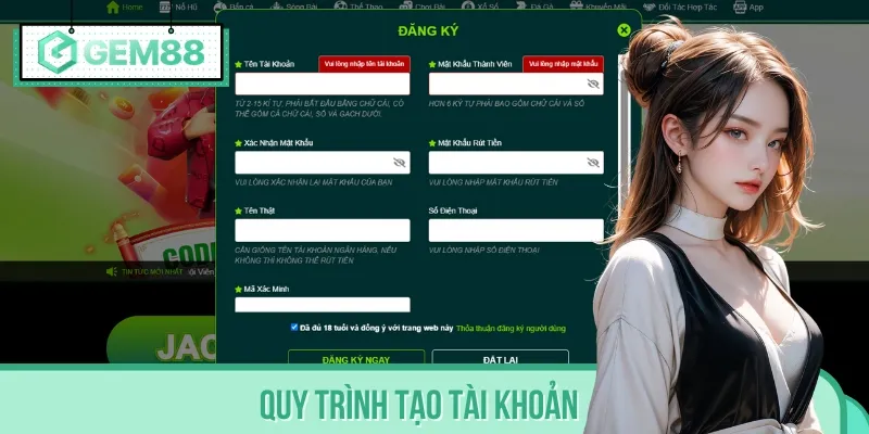 Hướng dẫn từng bước để đăng ký tài khoản mới tại Gem88 dễ dàng